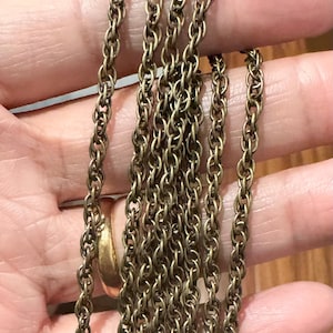 15 ft  Antique Brass plated rope chain 3.5x3mm