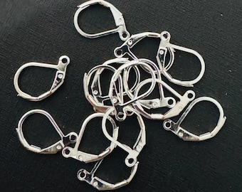 24 pcs  Silver plated leverback earwire 10X15mm