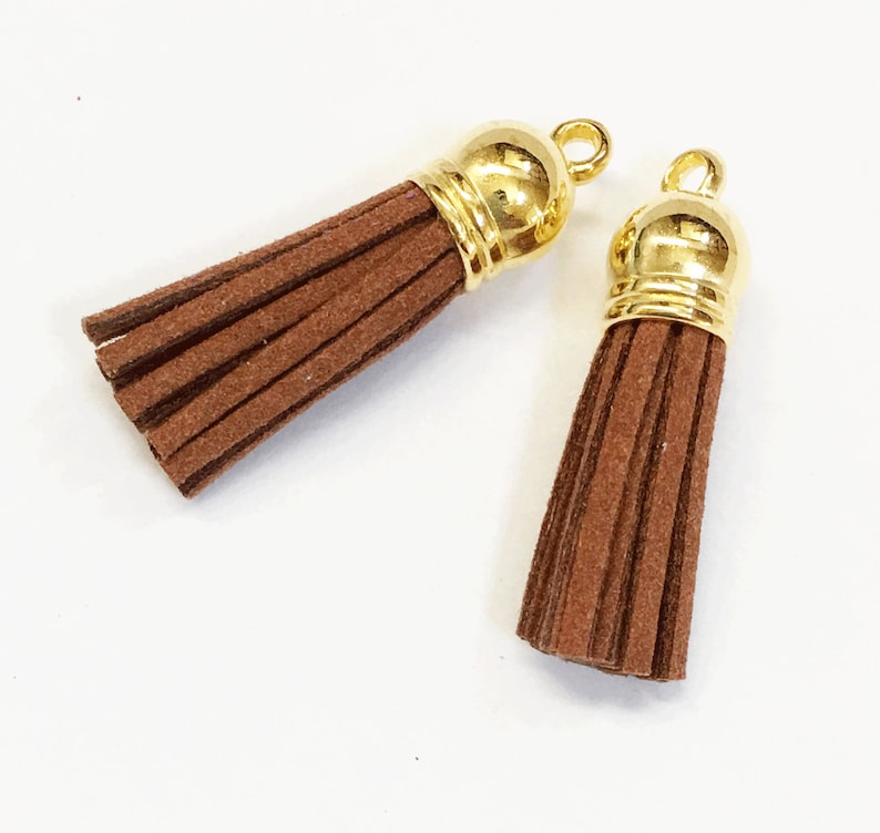 10 pcs of Suede tassel with gold plated cap bulk necklace Etsy
