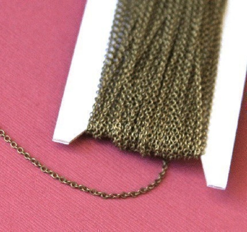 32 ft spool Antiqued Brass round cable chain 2X2.5mm