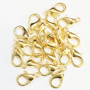 20 pcs  gold color clasp zinc alloy clasp 12x6mm, parrot clasps, gold lobster clasp