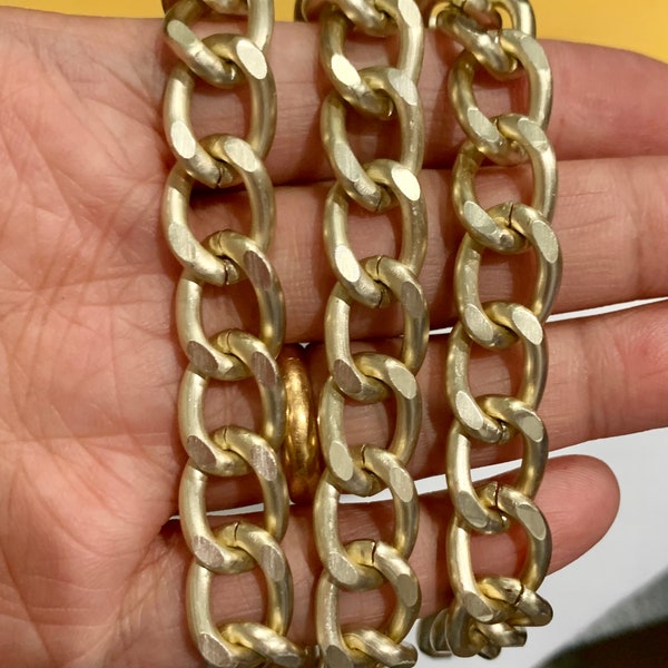 5 ft  Extra Large Aluminum Curb open  link chain  15x11mmmm Matte Gold