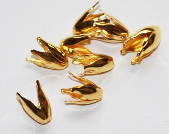 100 pcs gold finish flower beadcap 13x12mm, gold  flower bead cap, bulk bead caps