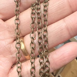 Antique Brass Cable Chain: 4x5mm Soldered Links (3ft Sample)
