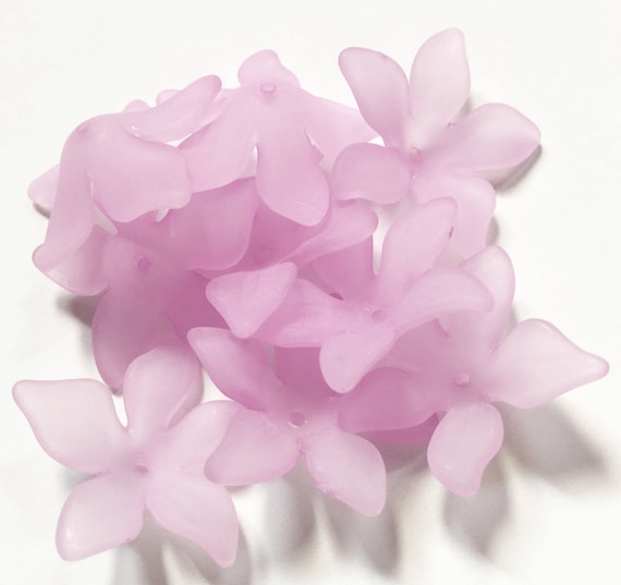 30 Frosted Acrylic Lucite Flower Beads 27mm Jewellery Making 