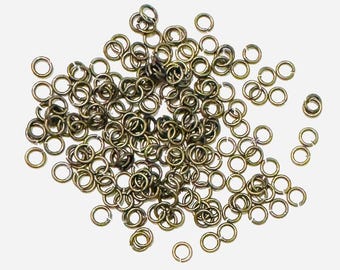 200 pcs of antiqued brass  jumprings 4mm - 22 gauge