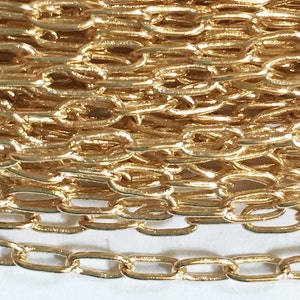 32 ft  Light Gold Plated long oval chain 3.6x2mm, gold color small brass chain, bulk gold chain