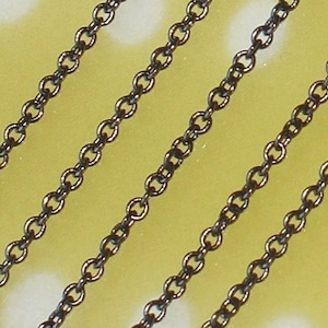 10 ft  Gunmetal plated soldered round cable chain 2.1x2.7mm