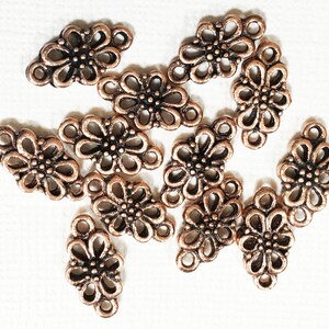 20 pcs  antique copper flower connector links 16x8mm, copper flower link, antique copper connector