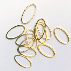 Gold color brass oval links 16X8X1mm closed links 50pcs