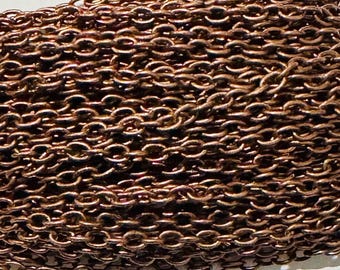45 ft Antiqued Copper Color Cable Chain 2.6X3.9mm