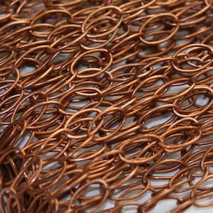 32ft  Antiqued Copper oval drawn cable chain 7x3.9mm - Soldered Links