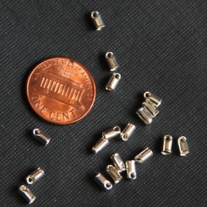 100 pcs  Silver plated end cap 5.3x2.7mm