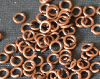 200 pcs  antiqued copper plated jumprings 4mm - 21 gauge