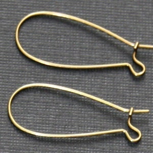 250 pcs Antiqued brass Kidney earwire 33x14mm image 1