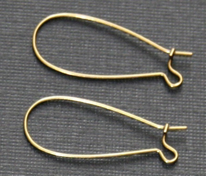 250 pcs Antiqued brass Kidney earwire 33x14mm image 1