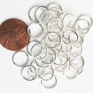 100 pcs of Silver plated jumprings 10mm 16 gauge, bulk Silver jumprings , Silver plated brass jumprings