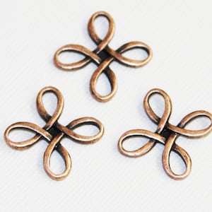 12 pcs  antique copper plated  square  flower links 23.5mm, antique copper flower connector links