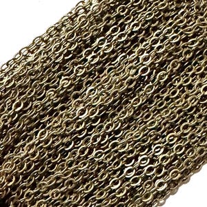 32 ft spool  antiqued brass flat cable chain 3X3mm