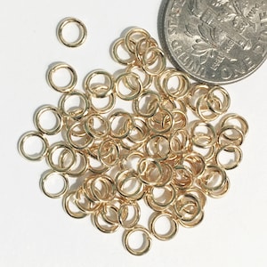 500 pcs Gold color jumprings 4mm, light gold plated steel jumprings, bulk light gold jumprings