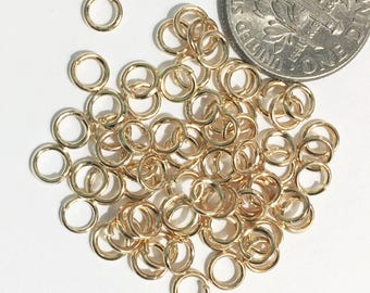 500 pcs Gold color jumprings 4mm, light gold plated steel jumprings, bulk light gold jumprings