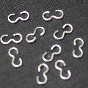 50 pcs silver plated 3 shape connector links 8x4mm image 1