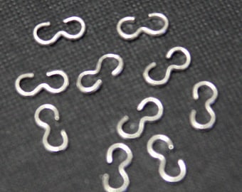 50 pcs  silver plated 3 shape connector links 4x8mm