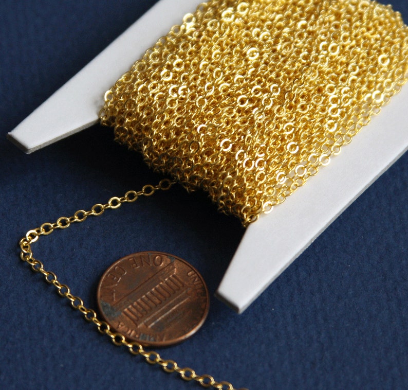 32 ft spool gold Plated chain 2mm tiny flat solder cable Etsy