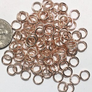 500 Rose Gold Steel Jump Rings: 6mm, 18 Gauge