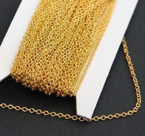 32 ft spool Antiqued Brass round cable chain 2X2.5mm