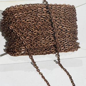 45 ft  Antiqued Copper over iron flat cable chain 2X3mm - unsoldered