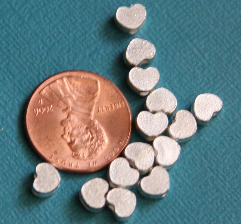 50 pcs silver Plated heart beads 6x5mm