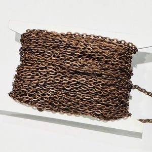90 ft  Antiqued Copper over iron flat cable chain 2X3mm - unsoldered