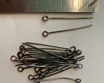 400 Gunmetal finished Steel eye  pin  30mm long  21 gauge