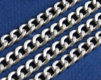 Aluminum Curb chain chunky chain 7X10mm  5ft - Matte Silver