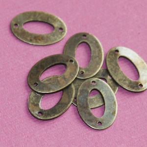 50 pcs  Antique Brass oval links 14x10mm