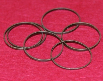 50 pcs  Antiqued brass round connector rings  15mm