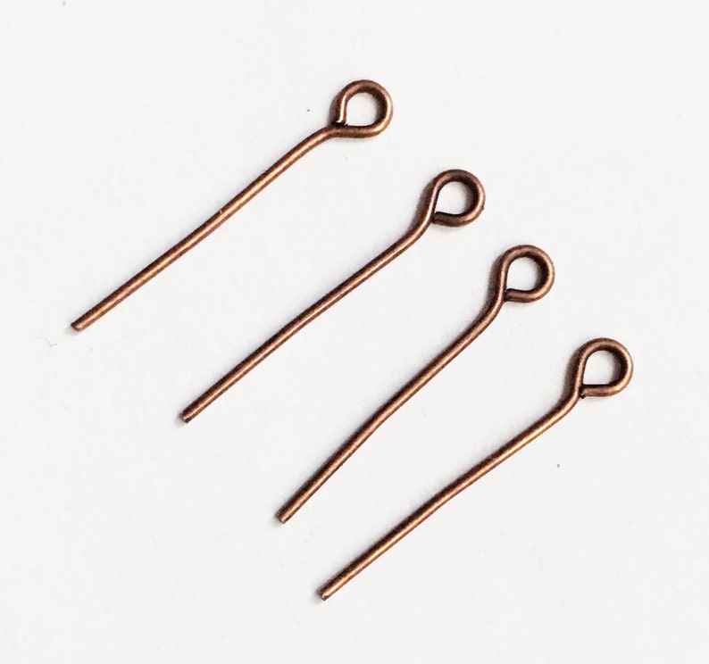 Bulk 550 Antique Copper finished Steel eye pins 20mm long 21 Etsy