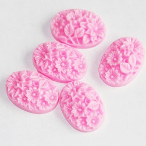 10 stuks Acrylhars Cabochon 13x18mm ovaal Lichtroze