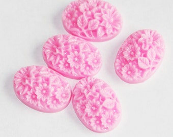 10 pcs of Acrylic Resin Cabochon 13x18mm oval Light Pink