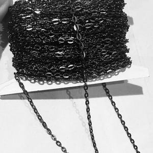 45 ft  gunmetal plated steel flat cable chain 2X3mm - Open Link