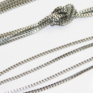 10ft Antique Silver Box Chain 2mm: Platinum Color Beading Chain
