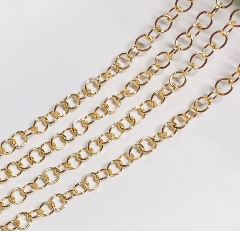 10ft Gold Plated Round Cable Chain 7mm Etsy