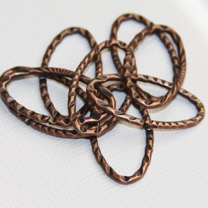 20 pcs  Antiqued copper hammered Oval  Links 30X17mm