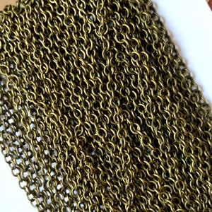 32 ft Antiqued brass soldered round  cable chain 2.5x3m