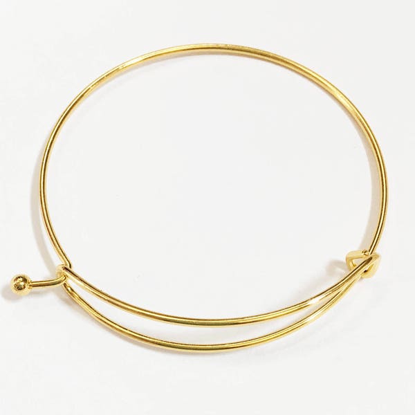 Gold Wire Bangle Etsy