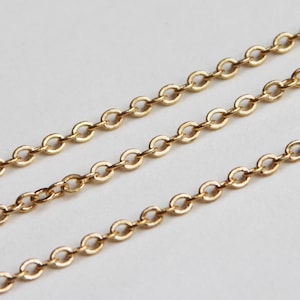 10 ft   Gold plated flat cable chain 3X3mm, gold chain, gold plated chain