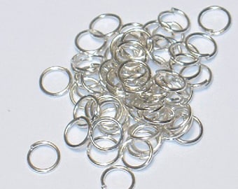 100 pcs  silver plated  jump ring 6mm open round, bulk jump rings 18 gauge
