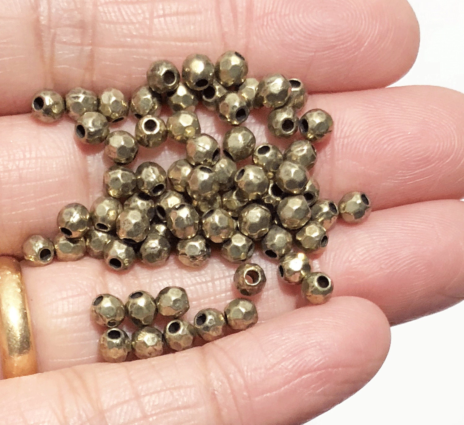 Gold, Silver, Bronze Metal Beads Mix 4mm 100pcs