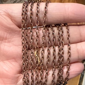 45 ft  Antiqued copper round cable chain 2.6X3.9mm  unsoldered
